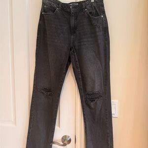 Garage Charcoal Straight Leg Jeans
